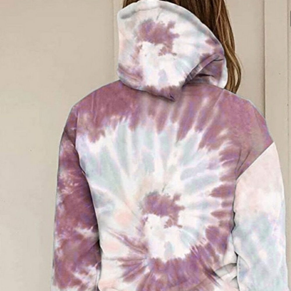 Tie Dye Hooded Long Sleeve Top - Picture 2 of 3